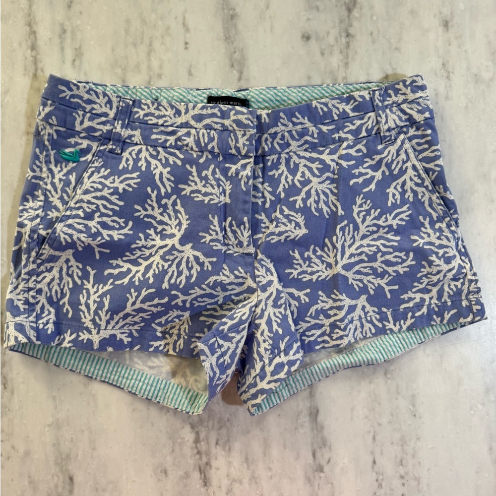Southern Marsh Purple and White Coral Print Shorts size 6